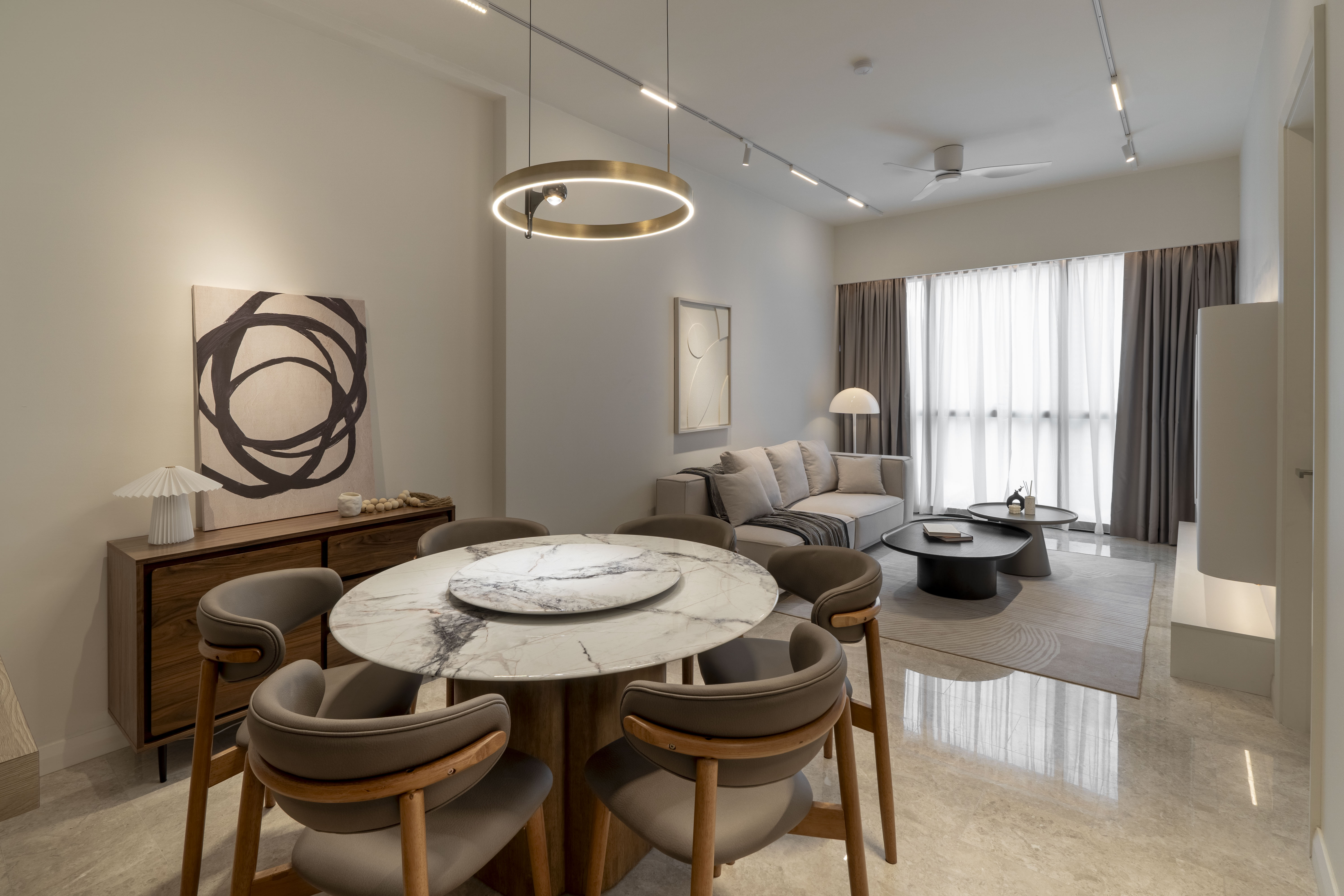 Dining and living room from TRX Residence Unit 01